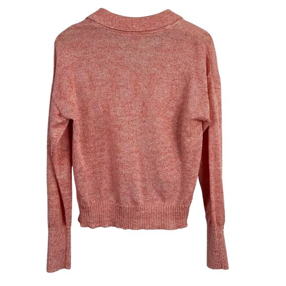 Parker Light Red Deep V Collared Knit Sweater - Picture 8 of 8